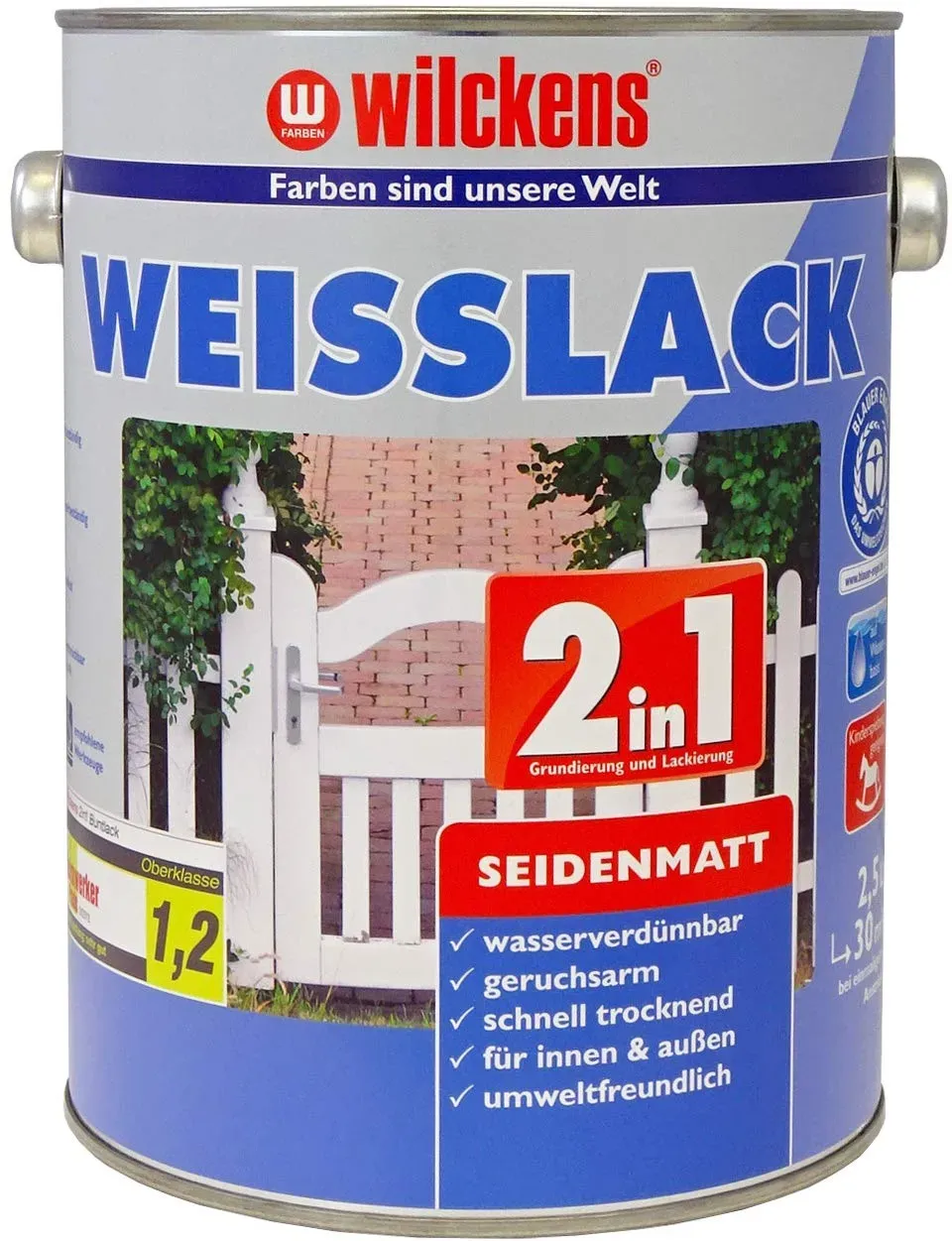 Wilckens 2in1 Weißlack seidenmatt 2,5 l wasserbasiert