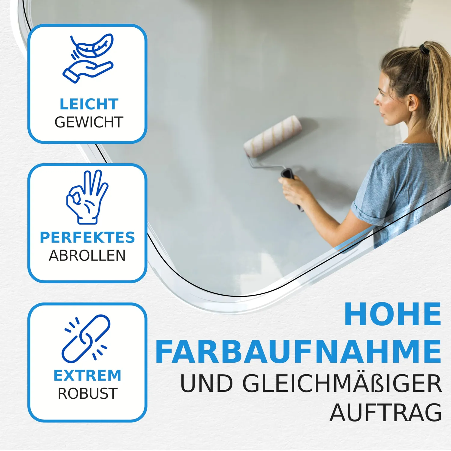Pinto Deluxe Malerset Farbroller XXL-Set mit Wanne Abdeckung