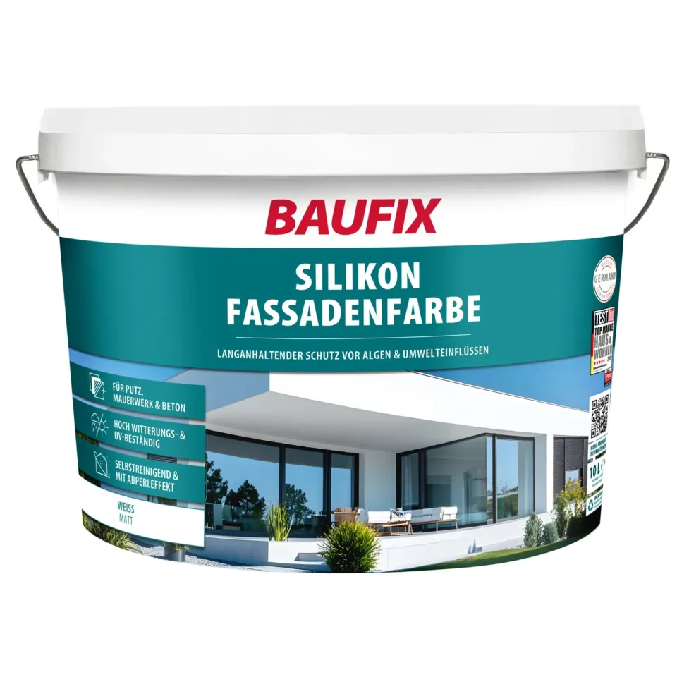 BAUFIX Silikon Fassadenfarbe weiß matt 10 Liter Lotuseffekt