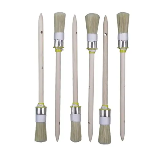 ROTIX Ringpinsel Größe 2 20mm 6er Set helle Borste