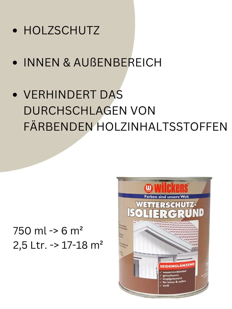 Wilckens Wetterschutz Isoliergrund Grundierung 2,5 l Weiß isolierend