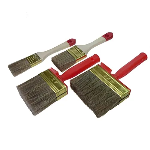ROTIX Beizpinsel Lasur Flachpinsel Set 4-teilig Polymix