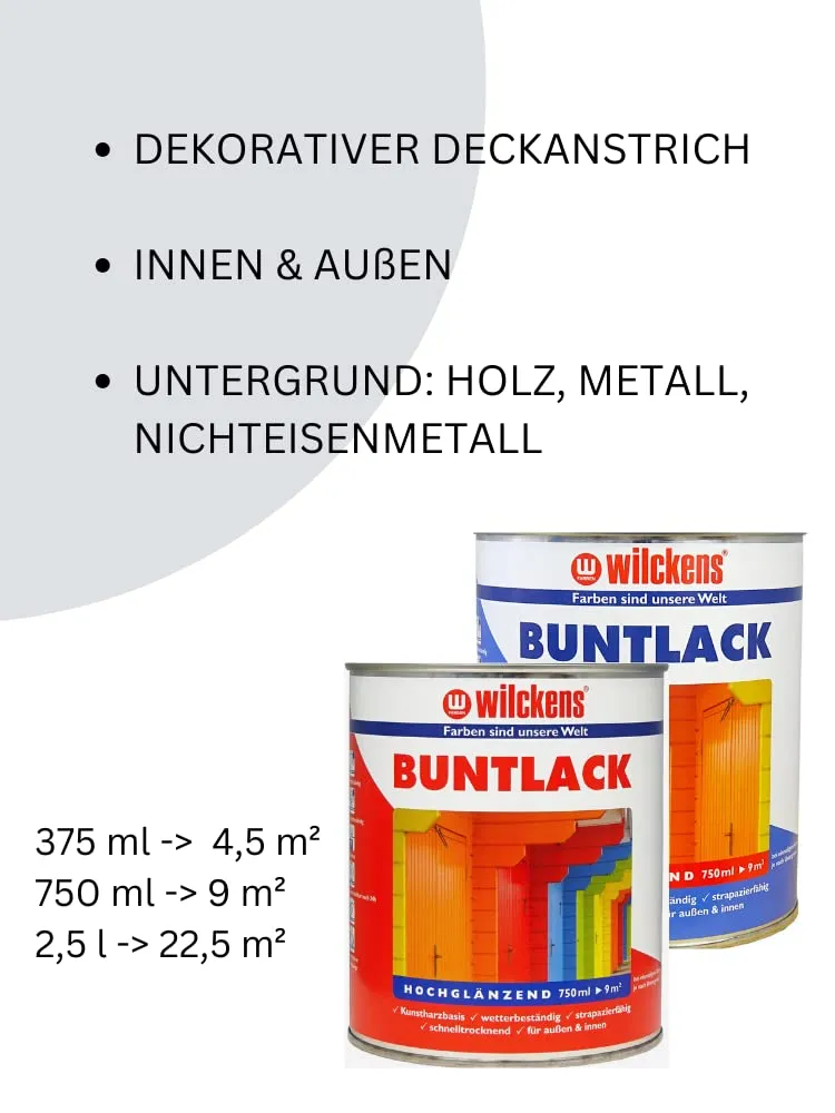 Wilckens Kunstharz Buntlack 750 ml Reinweiß RAL 9010 hochglänz.