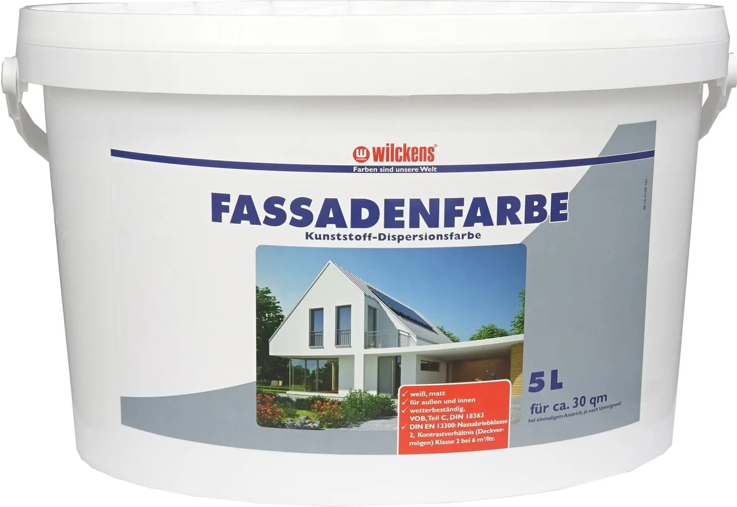 Wilckens Fassadenfarbe Weiß Matt 2,5 L wetterbeständig