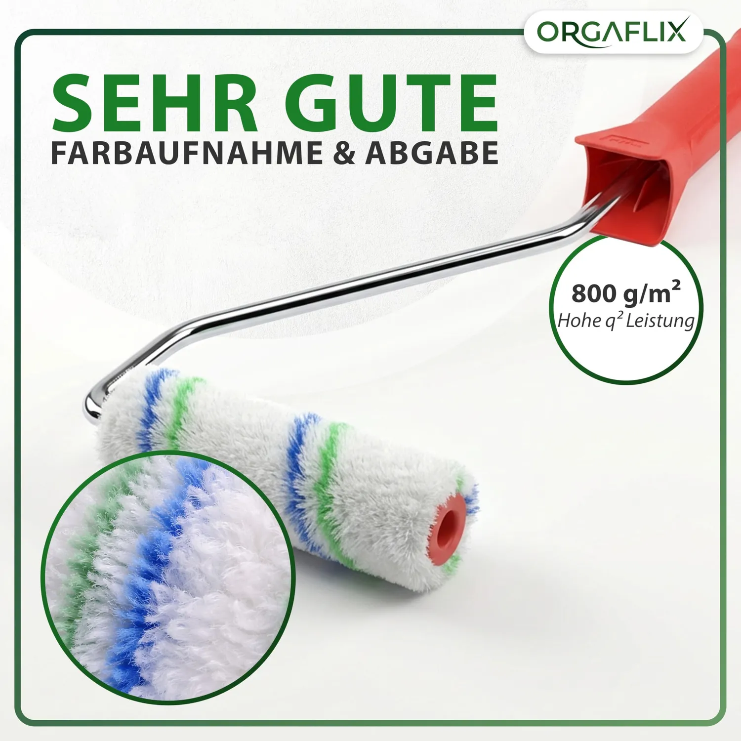 ORGAFLIX Profi Farbwalze 10 cm Farbroller 10 Stück 11 mm