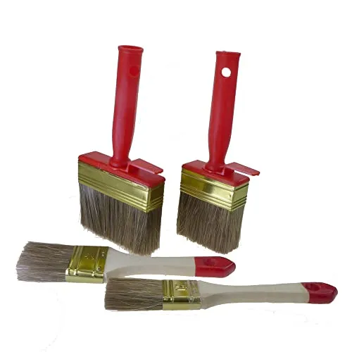 ROTIX Beizpinsel Lasur Flachpinsel Set 4-teilig Polymix