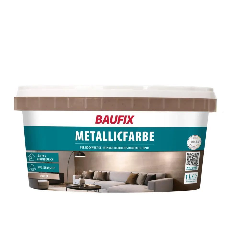 BAUFIX Metallic Wandfarbe kupfer seidenglänzend 1 Liter