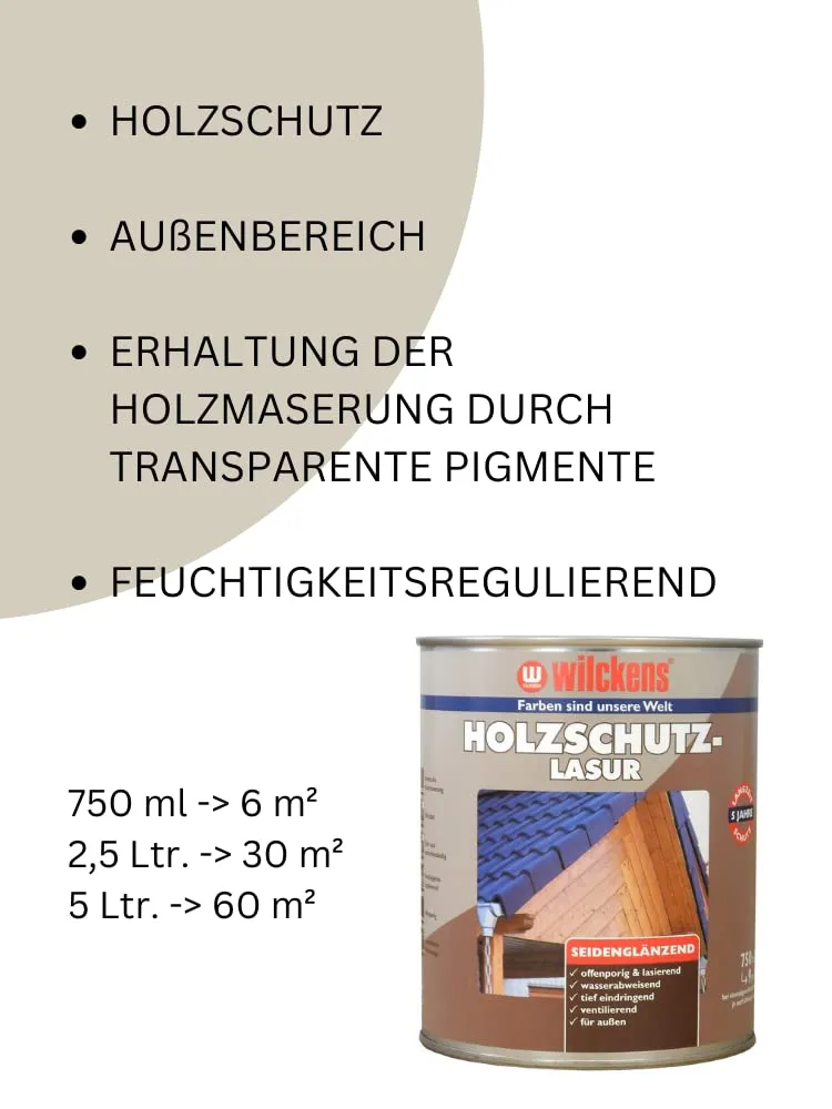 Wilckens Holzschutzlasur außen farblos 750 ml offenporig