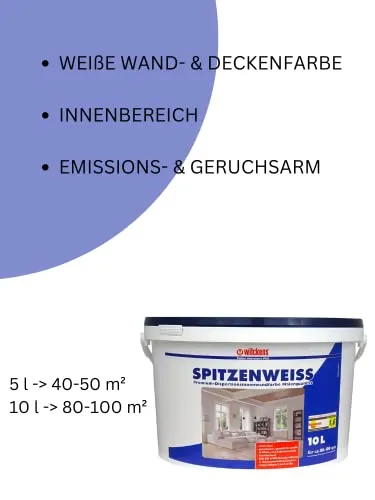 Wilckens Spitzen-Weiss matt 10L Wandfarbe hochdeckend
