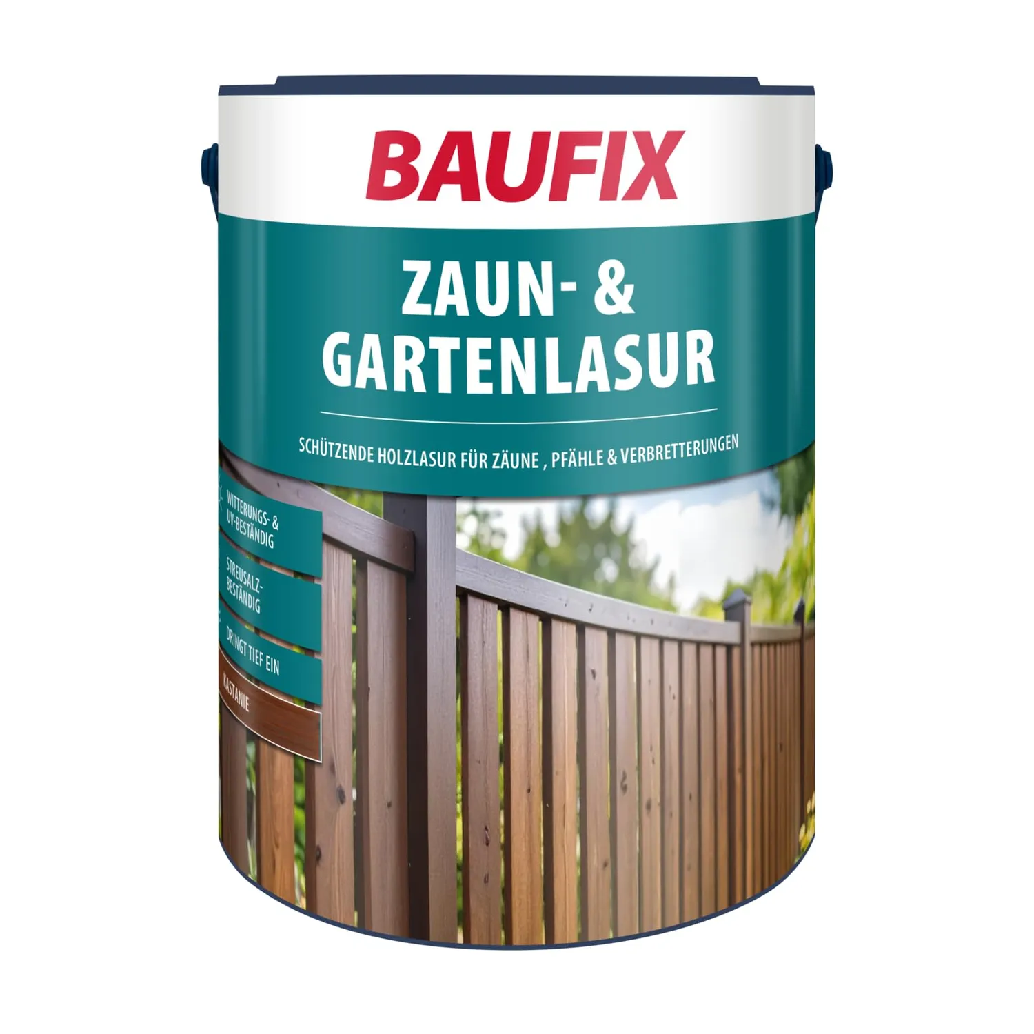 BAUFIX Zaunlasur dunkelbraun seidenglänzend 5 L Wetterschutz