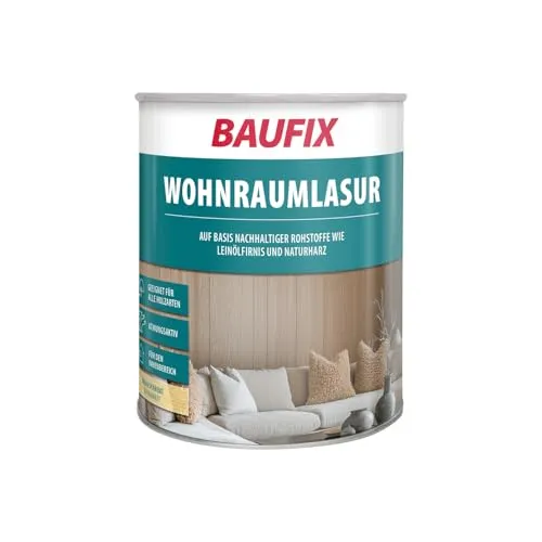 BAUFIX natural Wohnraumlasur Holzlasur innen 0,75 L transparent