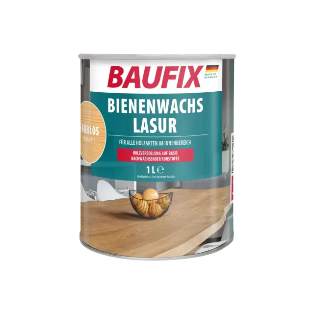 BAUFIX Bienenwachs-Lasur farblos seidenmatt 1 Liter