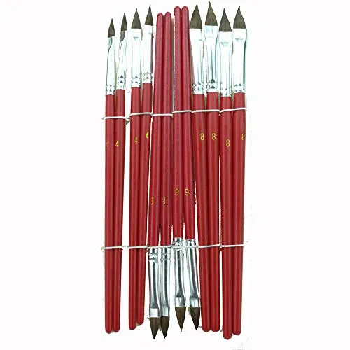 ROTIX Ausbesserungspinsel 12er Set Gr. 4-8 Feinhaar